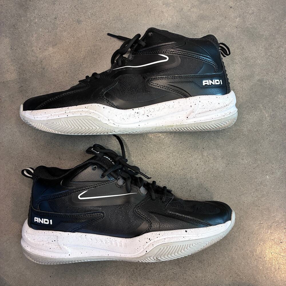 AND1 Heatcheck Black Basketball sneakers Mens 9.5 athletic shoes